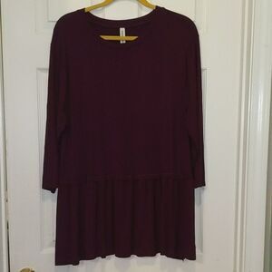 Zenana Premium plum color top tunic  Sz XL